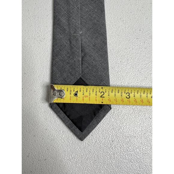 J. Crew The Cotton Tie Solid Gray Pattern Designer Skinny Tie NWOT - Picture 7 of 7
